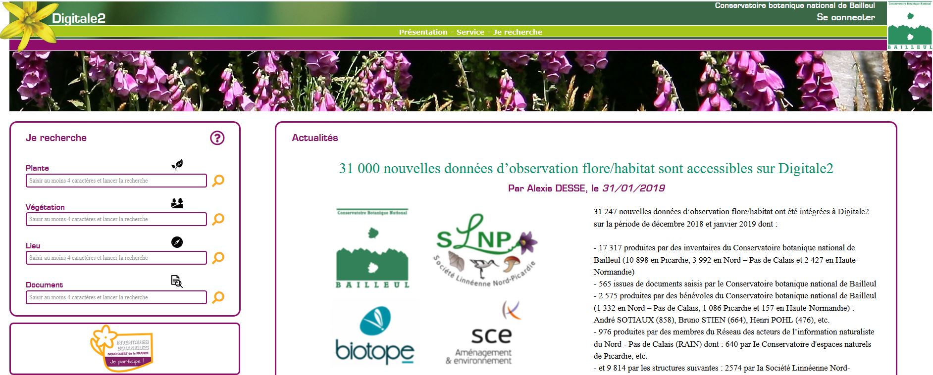 Copie écran page accueil Digitale2