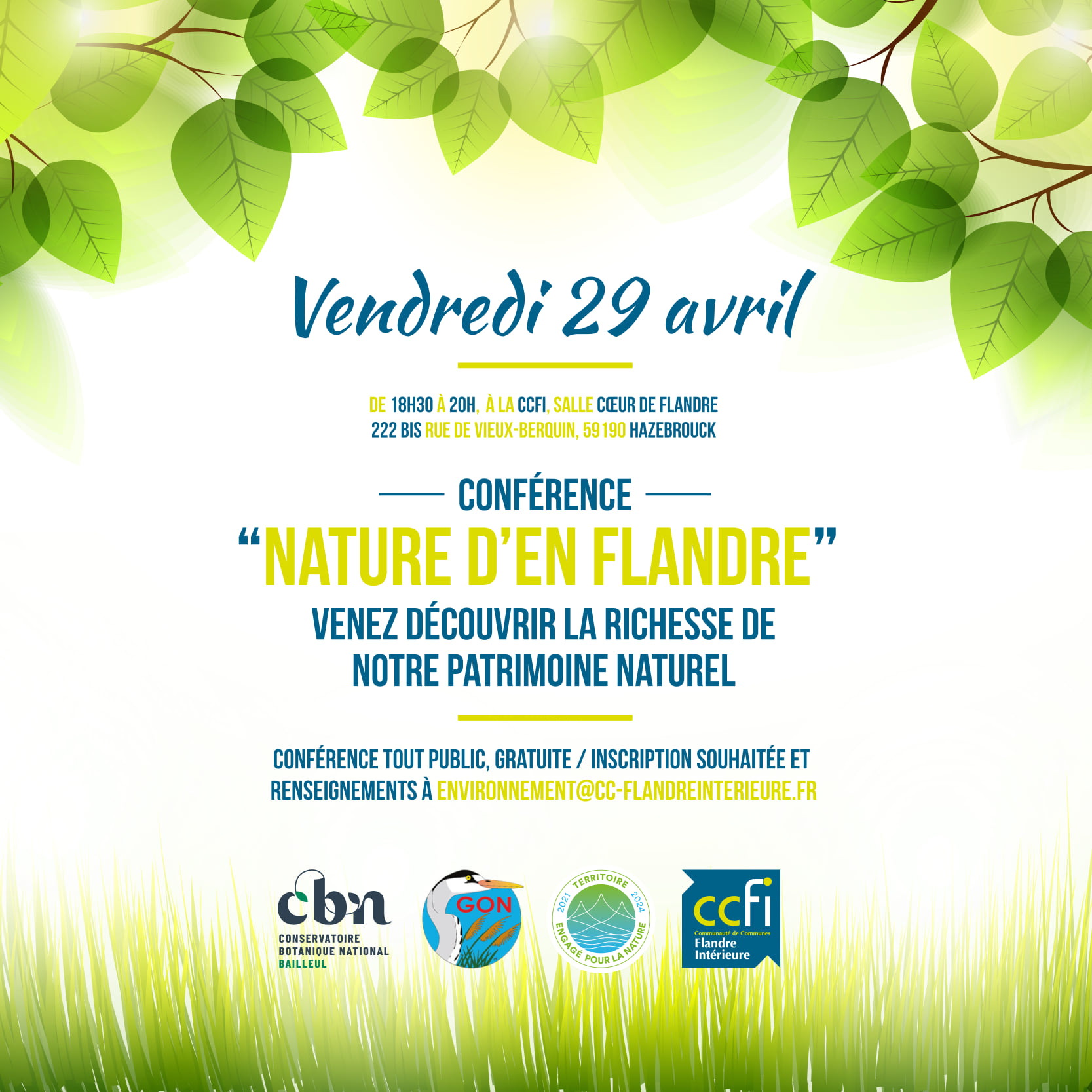 Conférence "Nature d'en Flandre" à Hazebrouck (Nord)