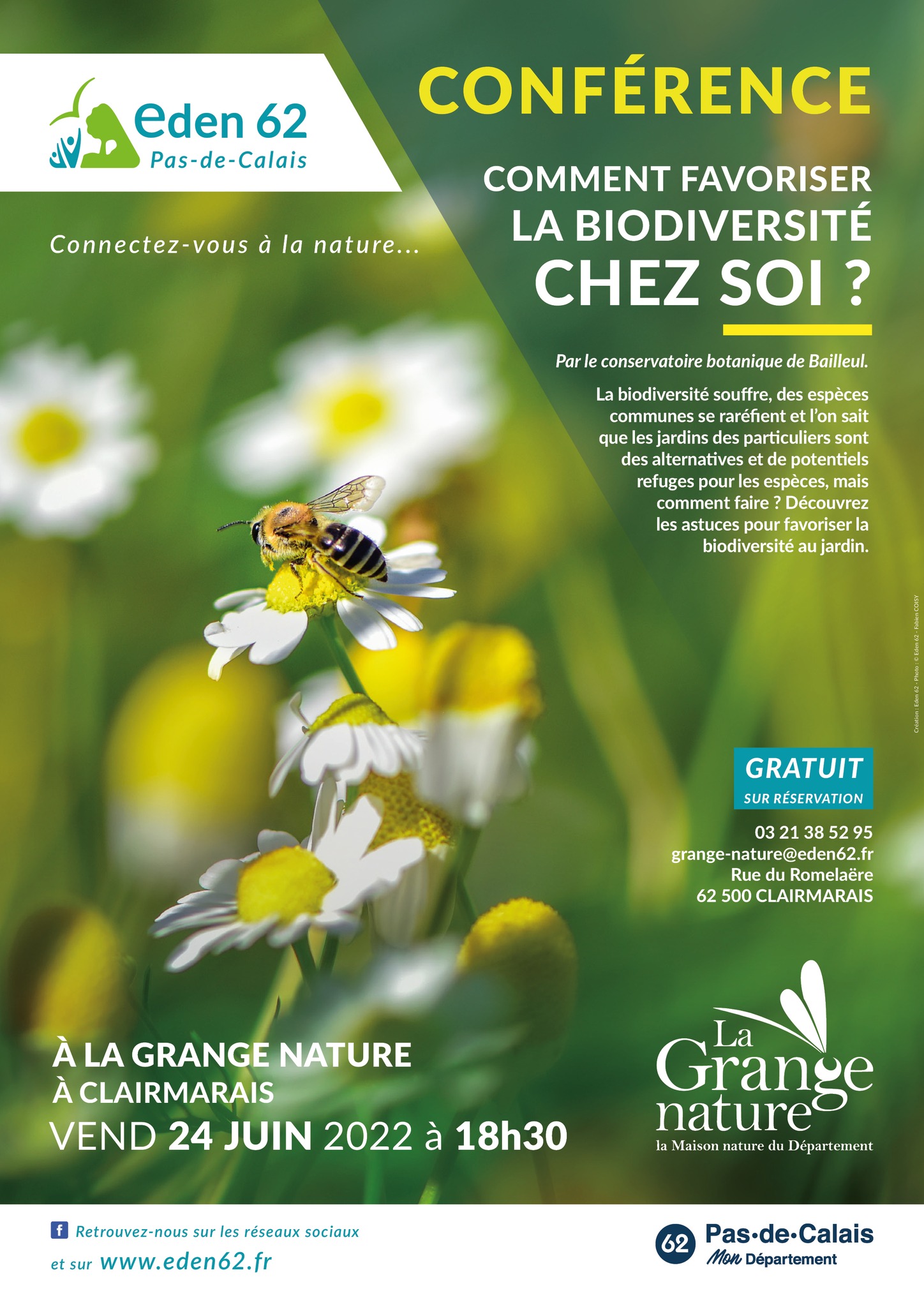 Conférence : "Comment favoriser la biodiversité chez soi ?" à la Grange nature (62)