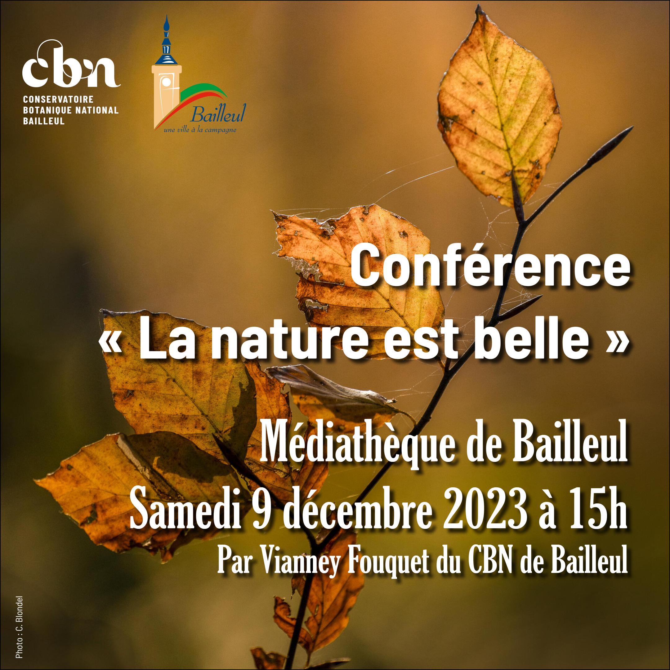 Conférence "La nature est belle" à la médiathèque de Bailleul (Nord)