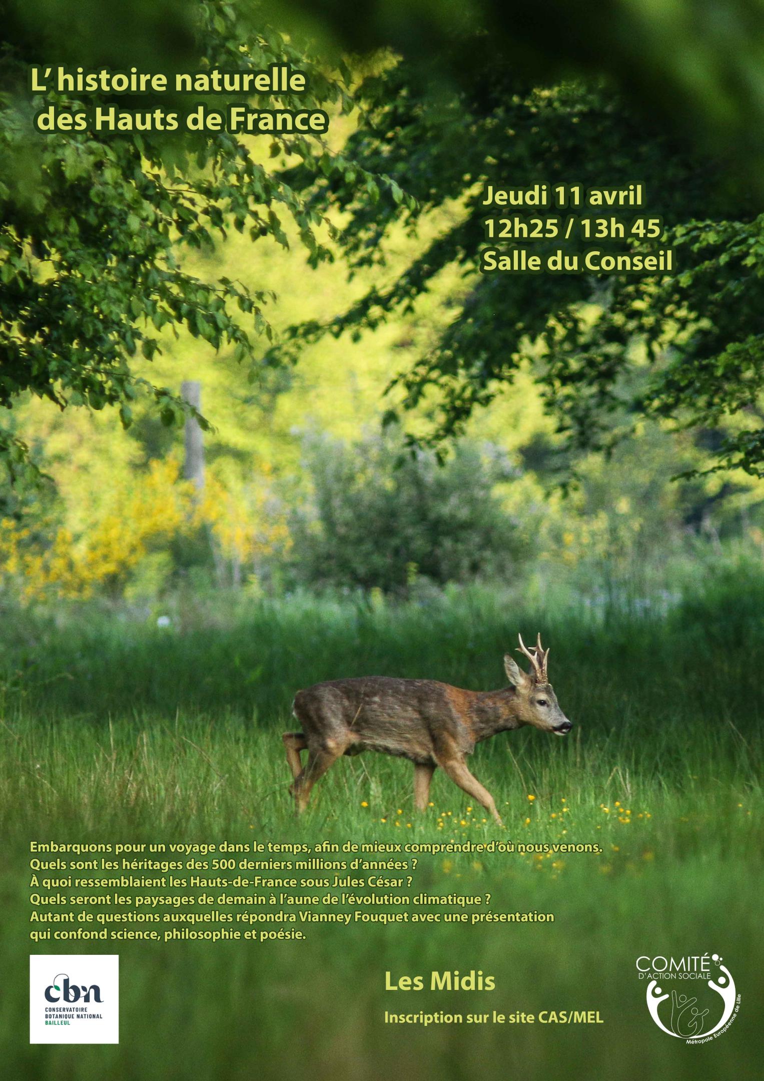 Conférence : "L'histoire naturelle des Hauts-de-France" à Lille (Nord)
