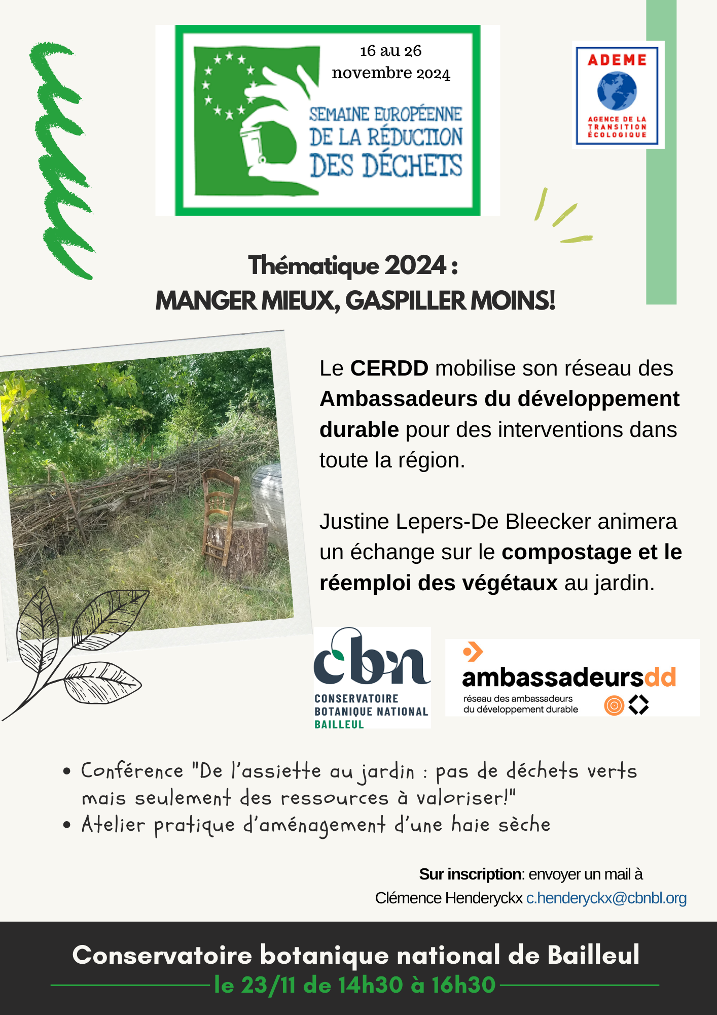 Echange et atelier autour du compostage, du jardin au naturel et aménagement d'une haie sèche