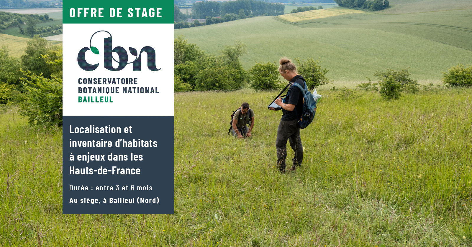 Offre de stage " Localisation et inventaire d’habitats à enjeux dans les Hauts-de-France "